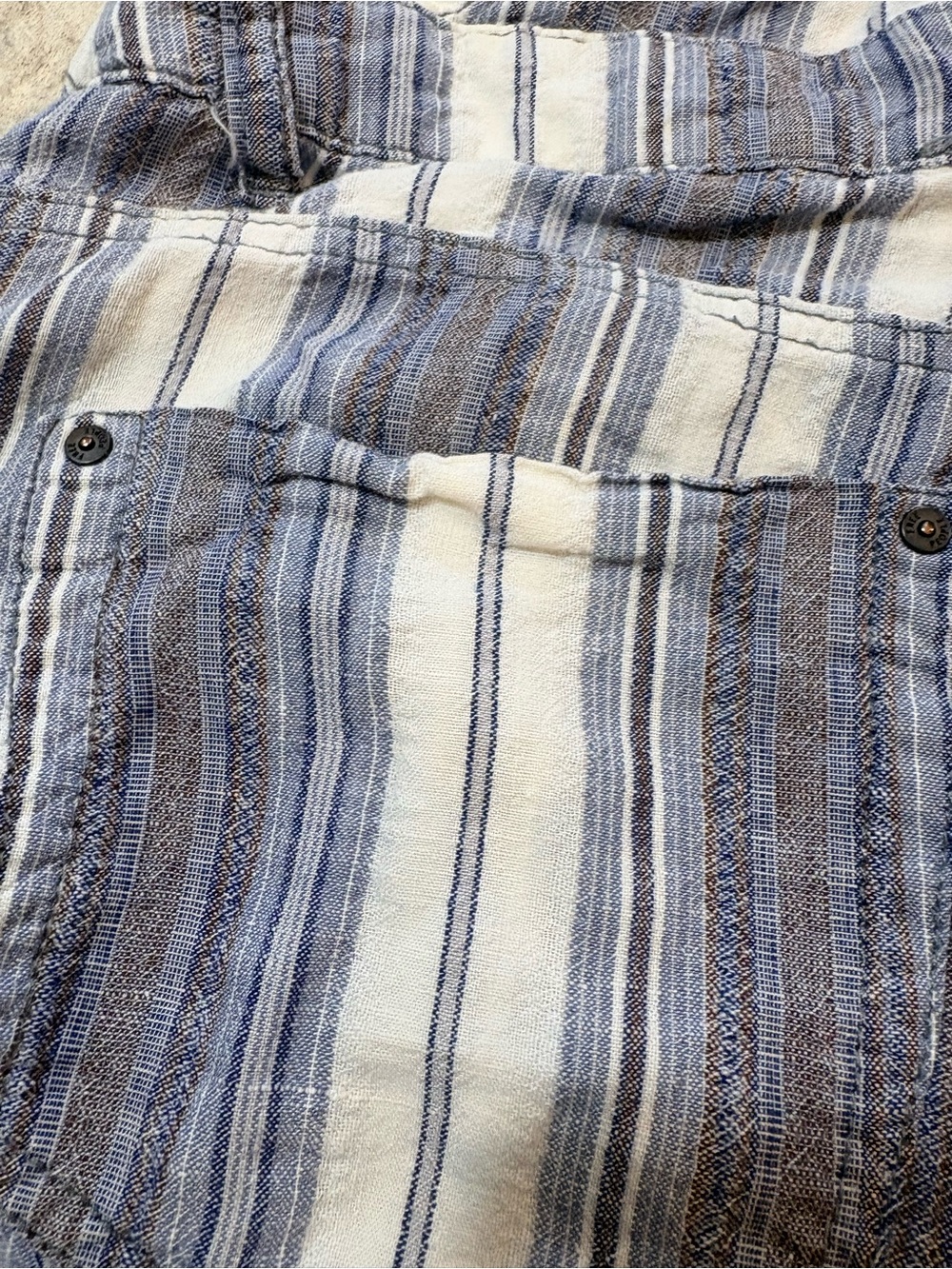 Free People Blue and White Striped Linen Romper - Picture 9 of 10